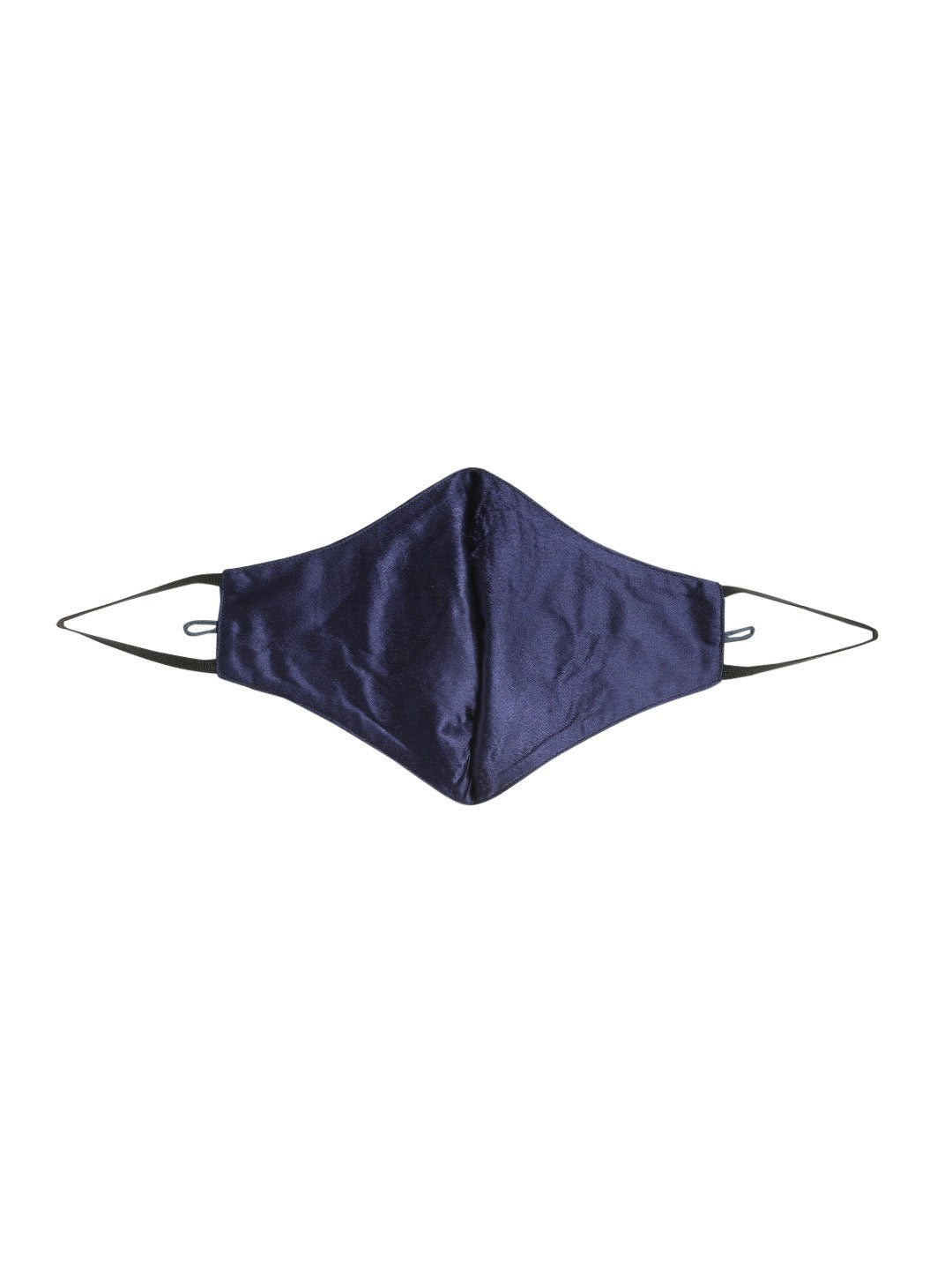 Blueberry blue Reusable 2-Ply satin face mask with blue double tone chain