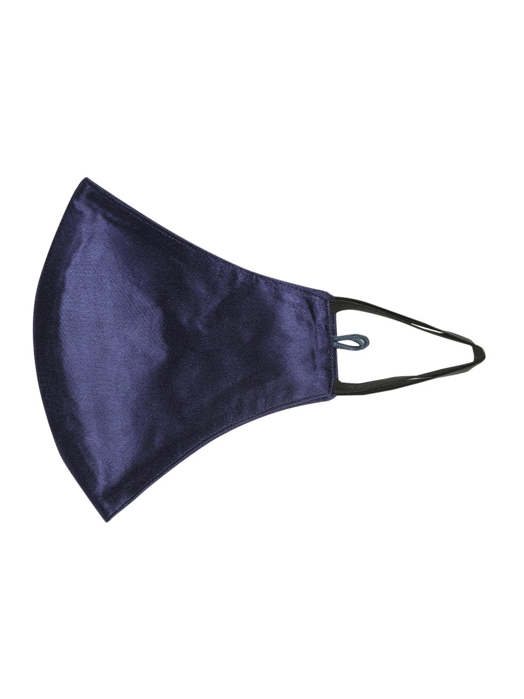 Blueberry blue Reusable 2-Ply satin face mask with blue double tone chain