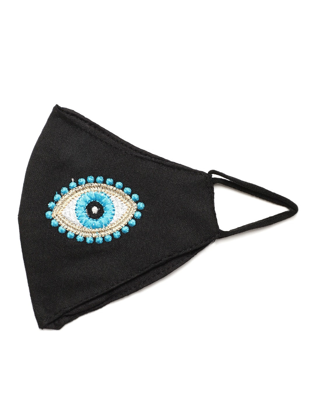 Blueberry Black and Blue Evil Eye 2 Ply cotton chain mask