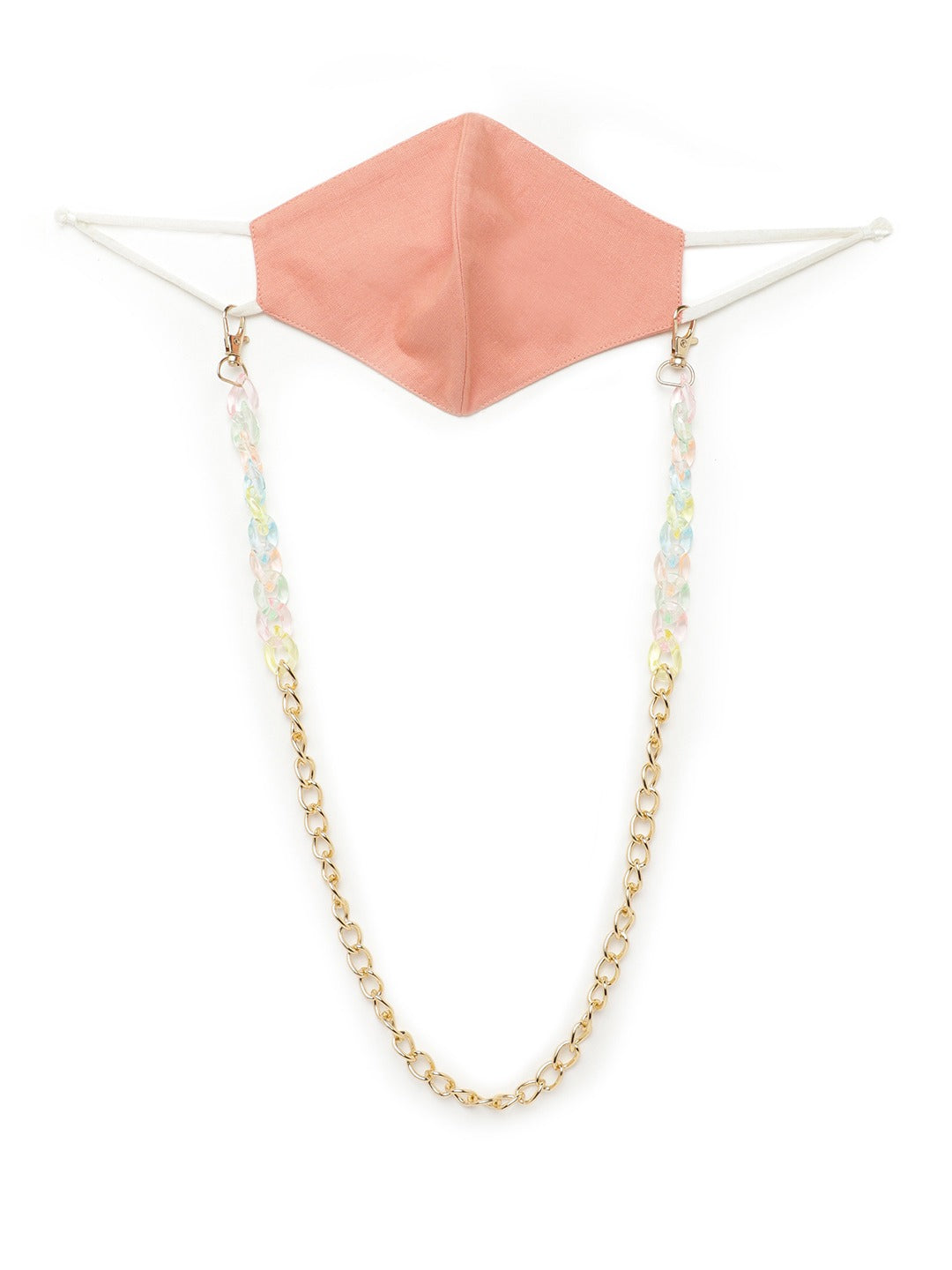 Blueberry Pink solid 2 ply cotton reusable chain mask