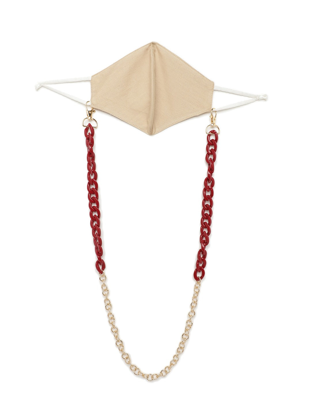 Blueberry Khaki solid 2 ply cotton reusable chain mask