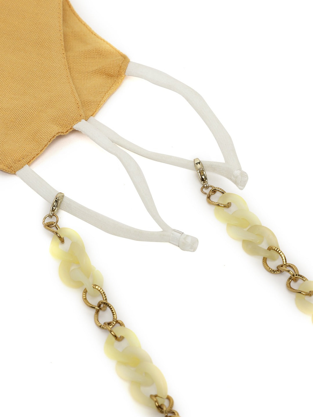 Blueberry mustard solid 2 ply cotton reusable chain mask