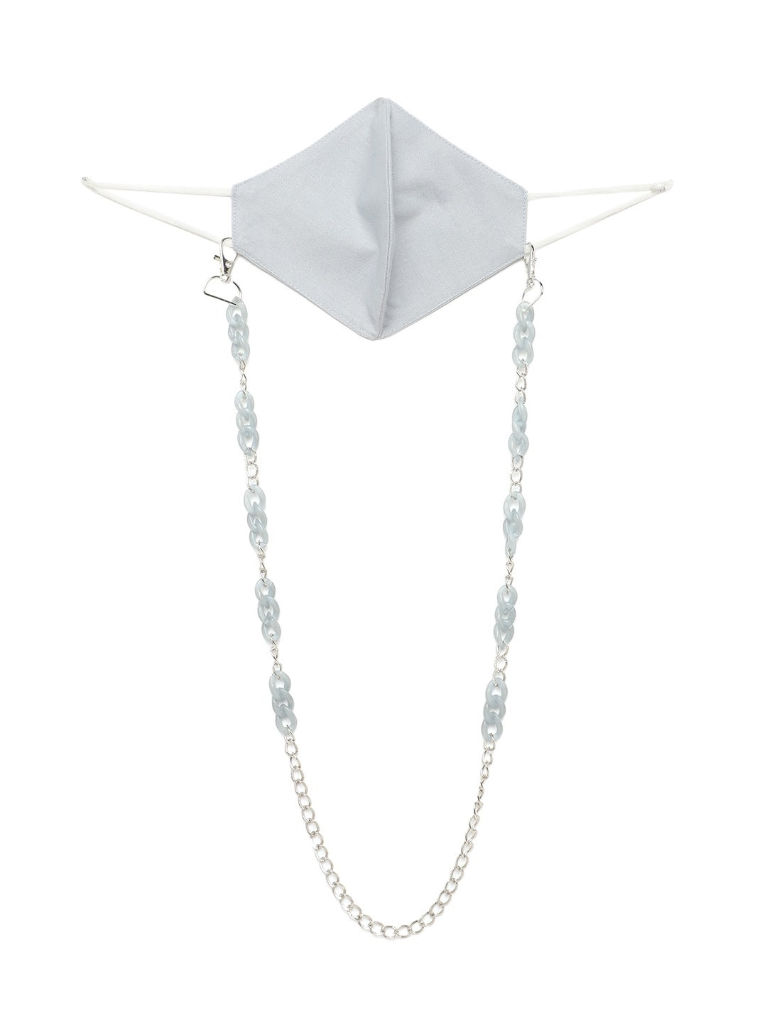 Blueberry Grey solid 2 ply cotton reusable chain mask