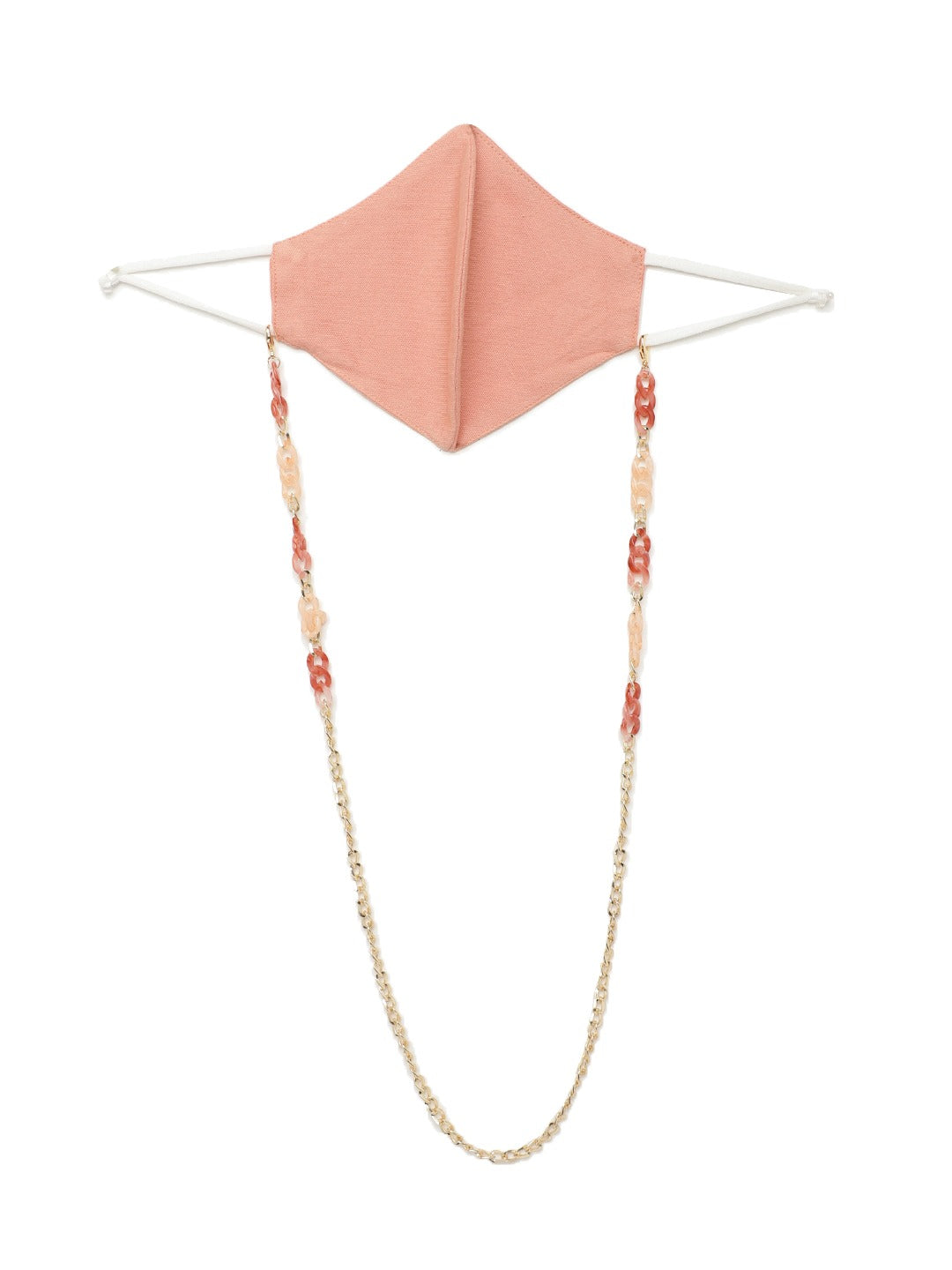 Blueberry Peach solid 2 ply cotton reusable chain mask