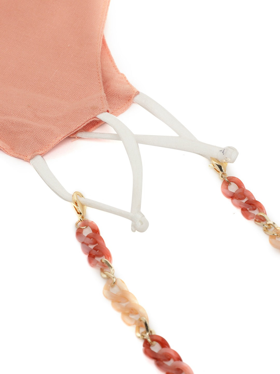 Blueberry Peach solid 2 ply cotton reusable chain mask