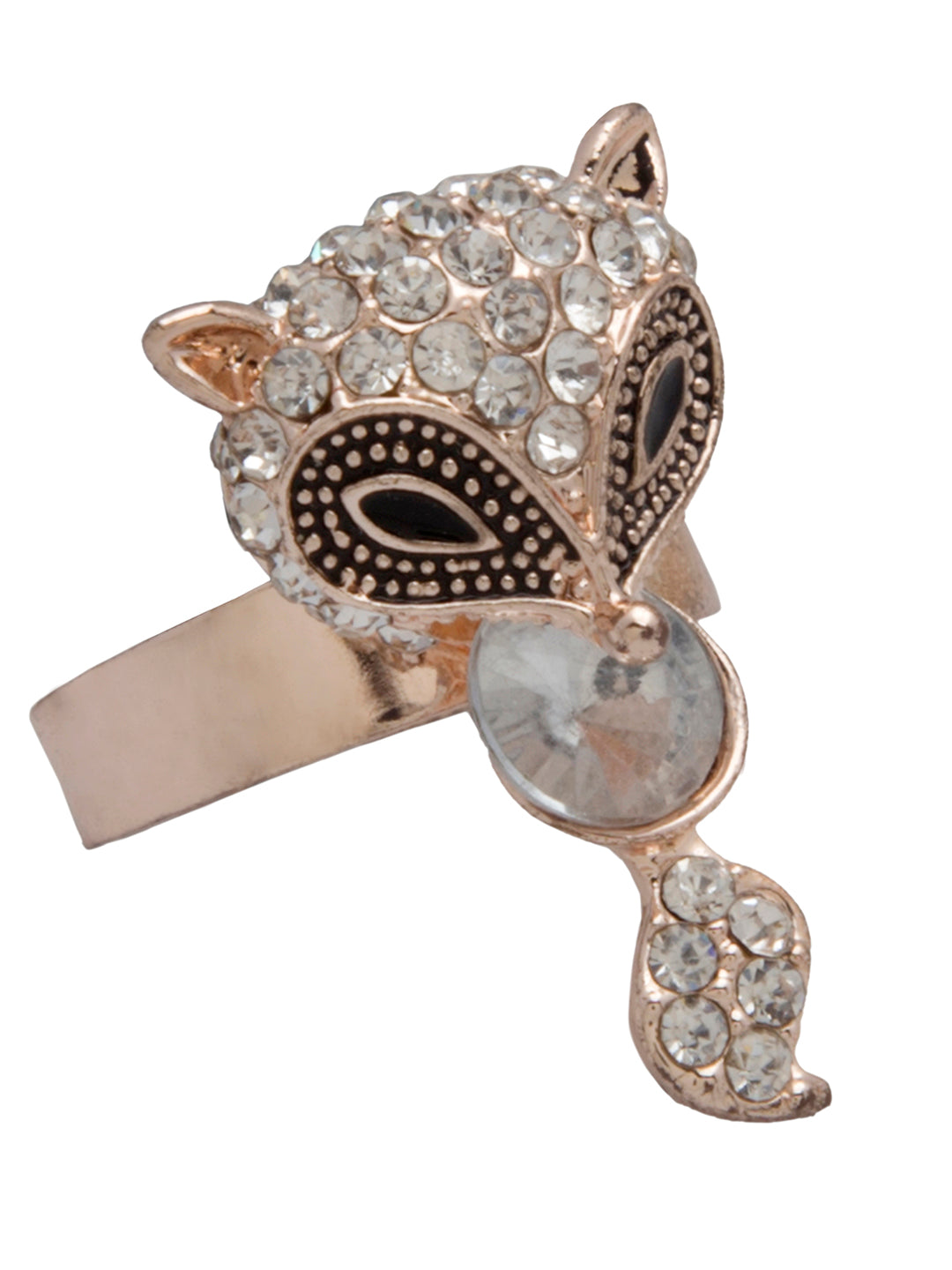 Blueberry gold plated fox animal shape ring