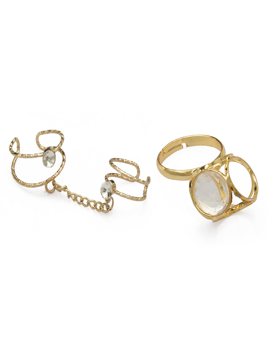 Combo of 2 gold metal rings