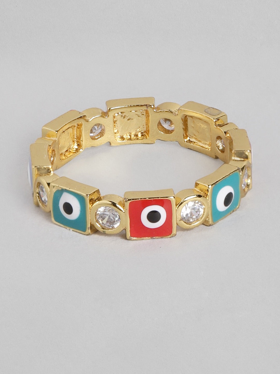 Blueberry gold plated Evil Eye ring