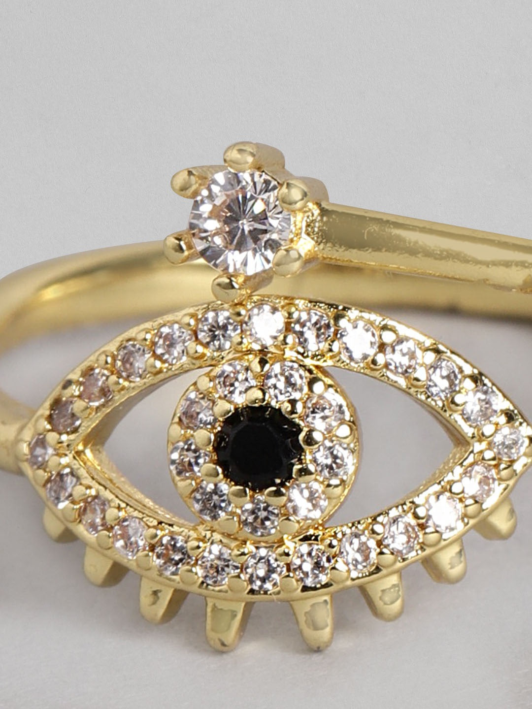 Blueberry gold plated stone embellished ring