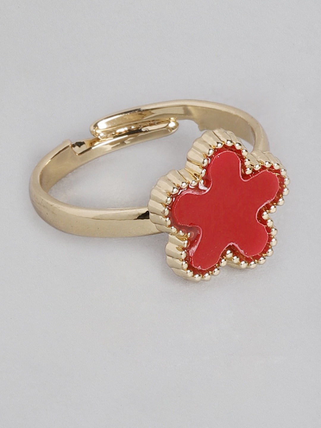 Blueberry set of 5 multi color gold plated rings