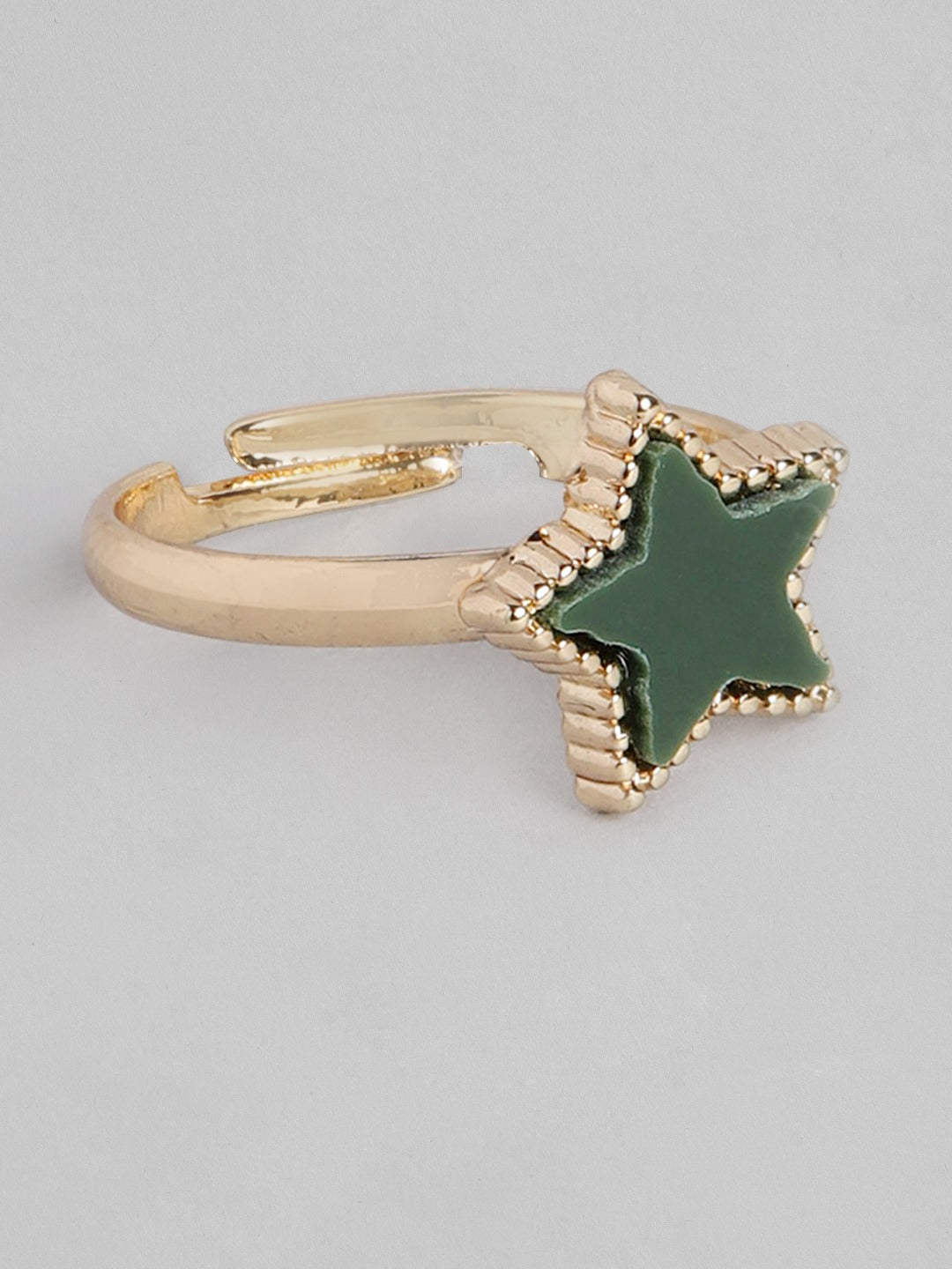 Blueberry set of 5 multi color gold plated rings