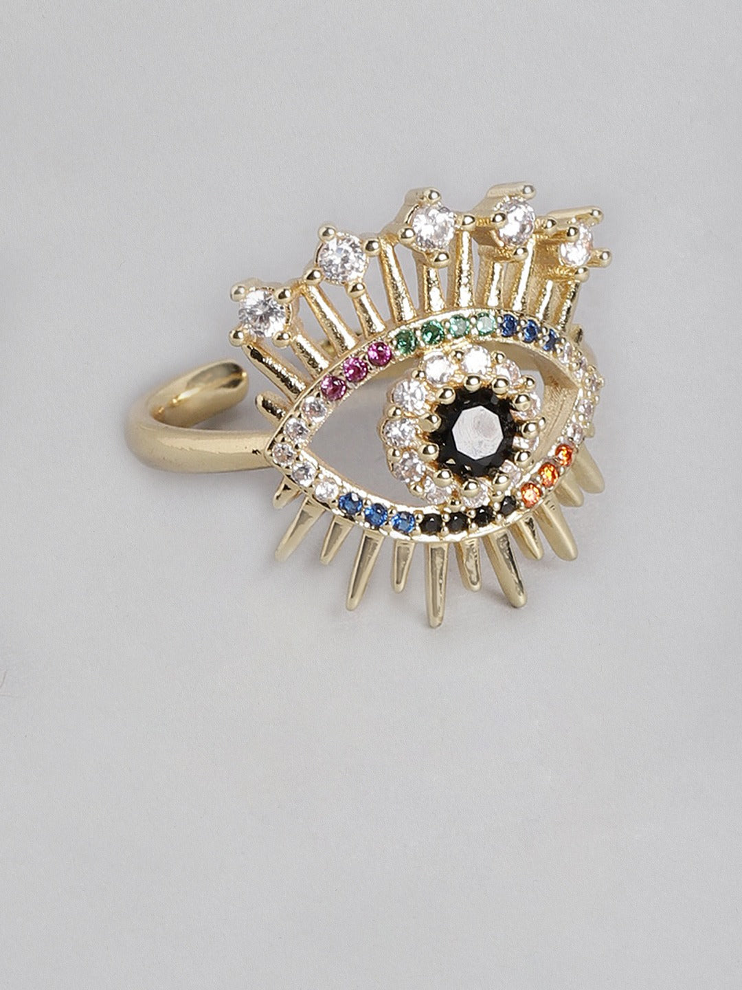 Blueberry gold plated Evil Eye ring