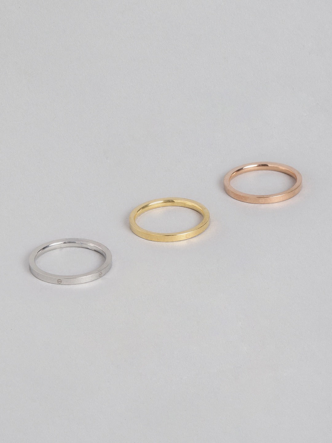 Blueberry set of 3 gold and silver plated rings