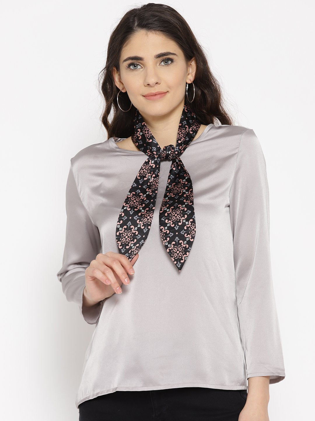 Blueberry multi color printed neck scarves