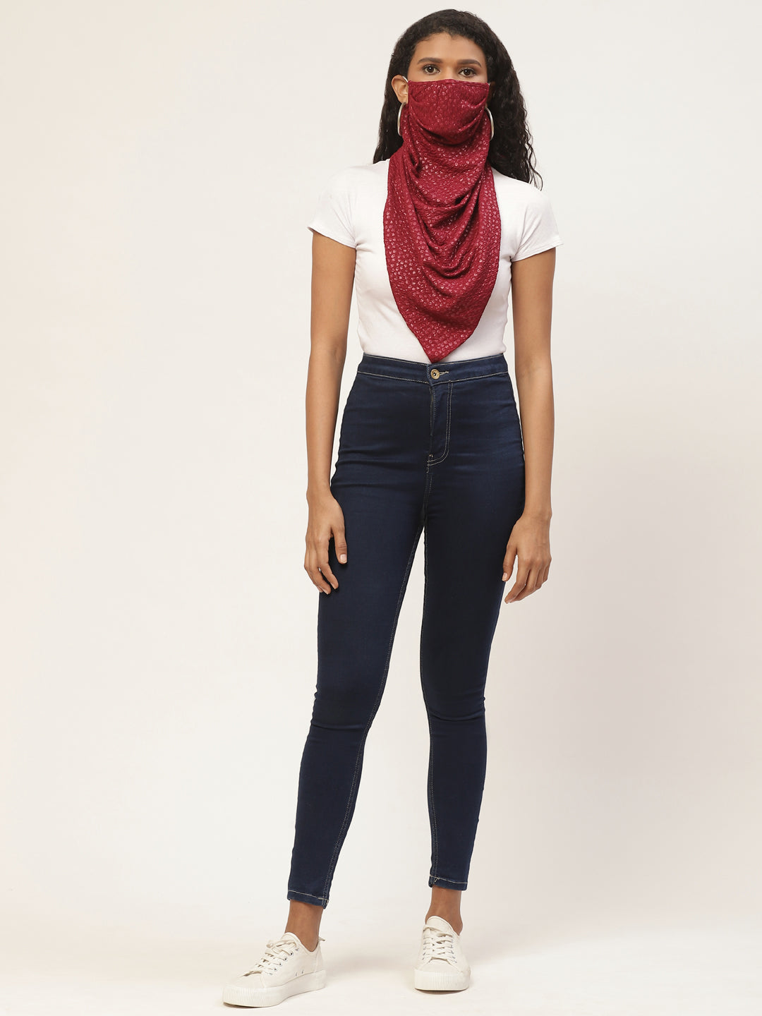 Blueberry Maroon re-usable scarve face mask