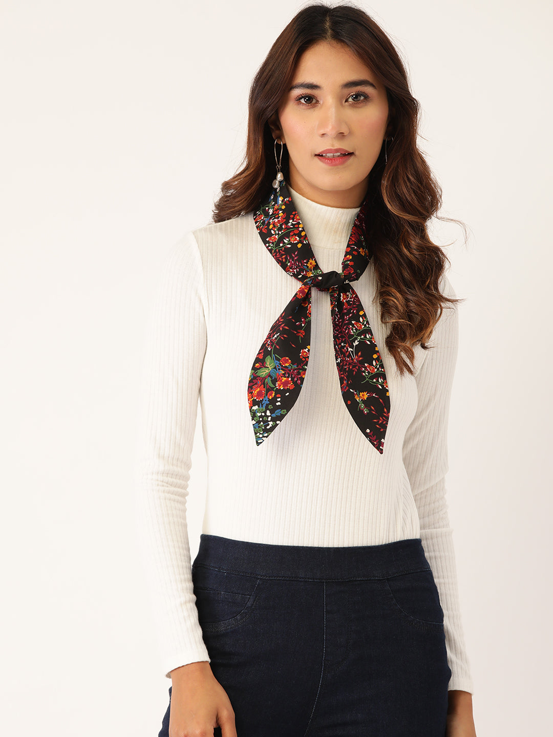 Blueberry printed multi satin scarve