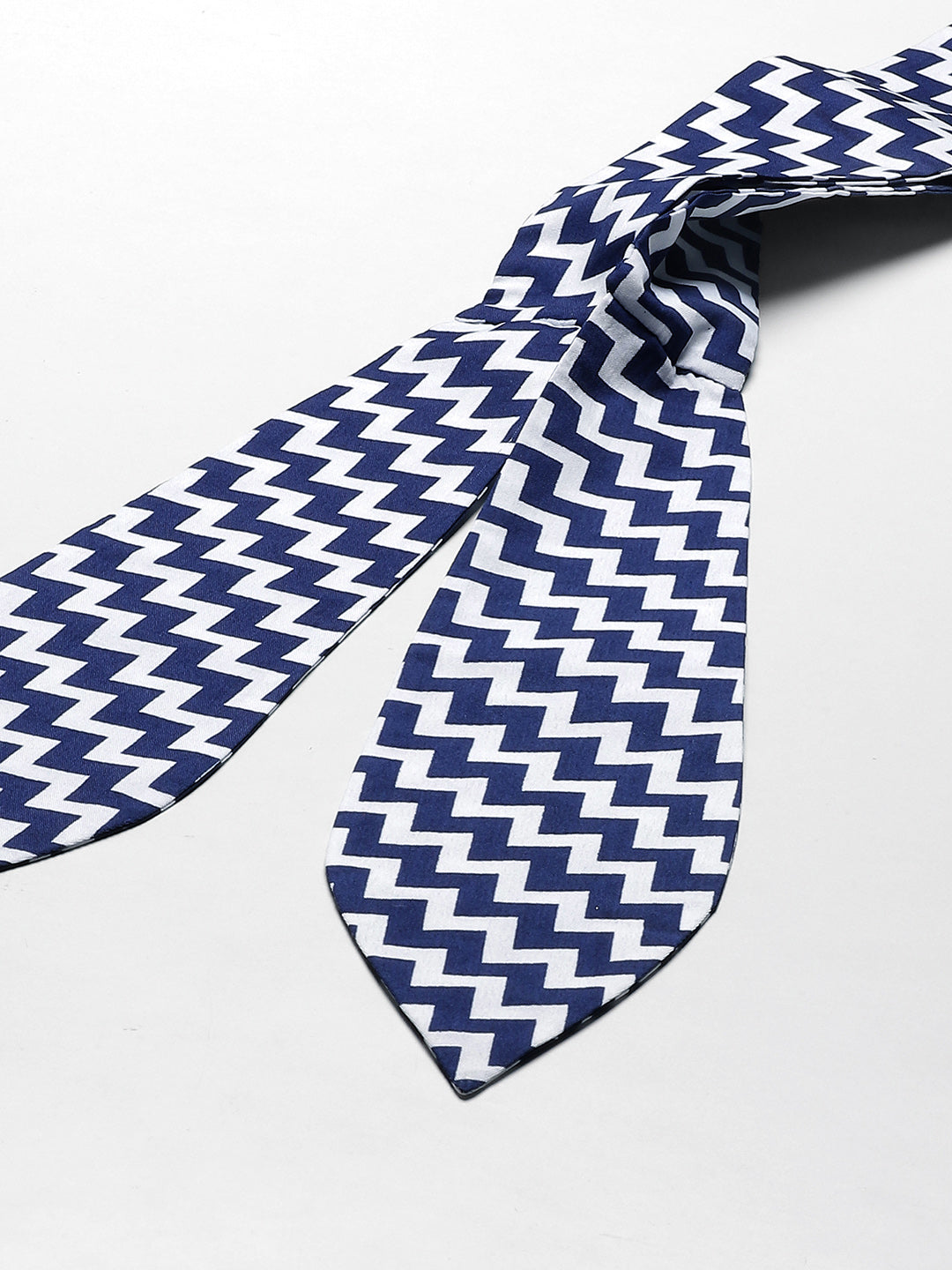 Blueberry blue printed white scarves