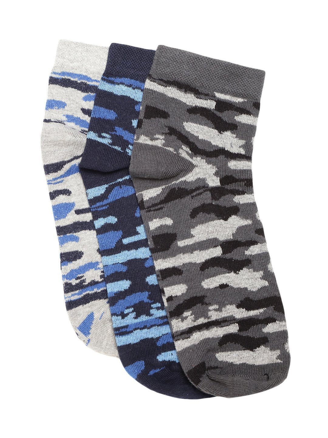 Blueberry set of 3 multi colour ankle length socks