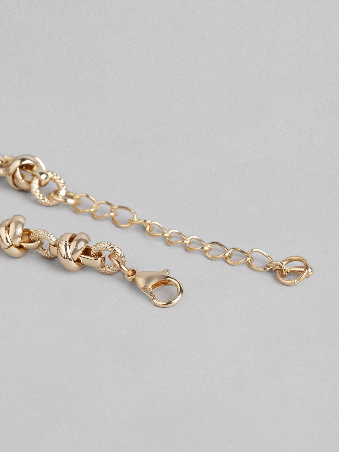 Blueberry gold plated inter lock chain bracelet