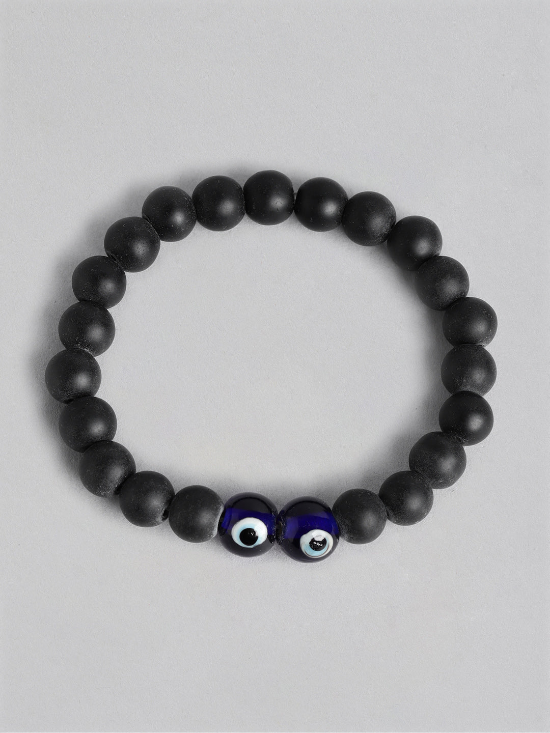 Blueberry black Evil Eye beaded bracelet