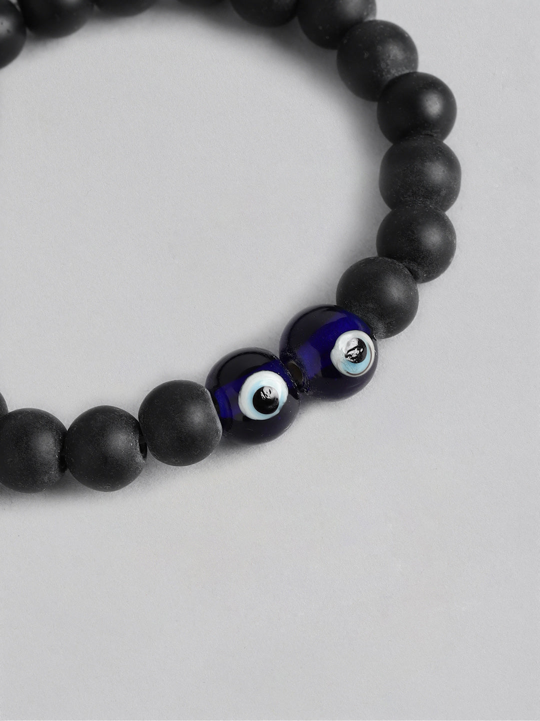 Blueberry black Evil Eye beaded bracelet