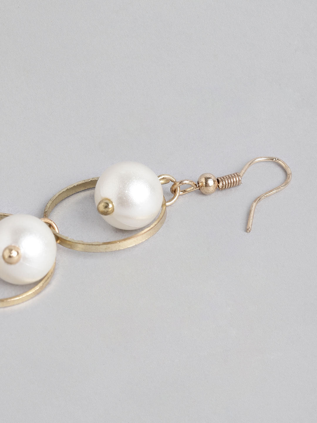Blueberry gold plated pearl detailing drop earring