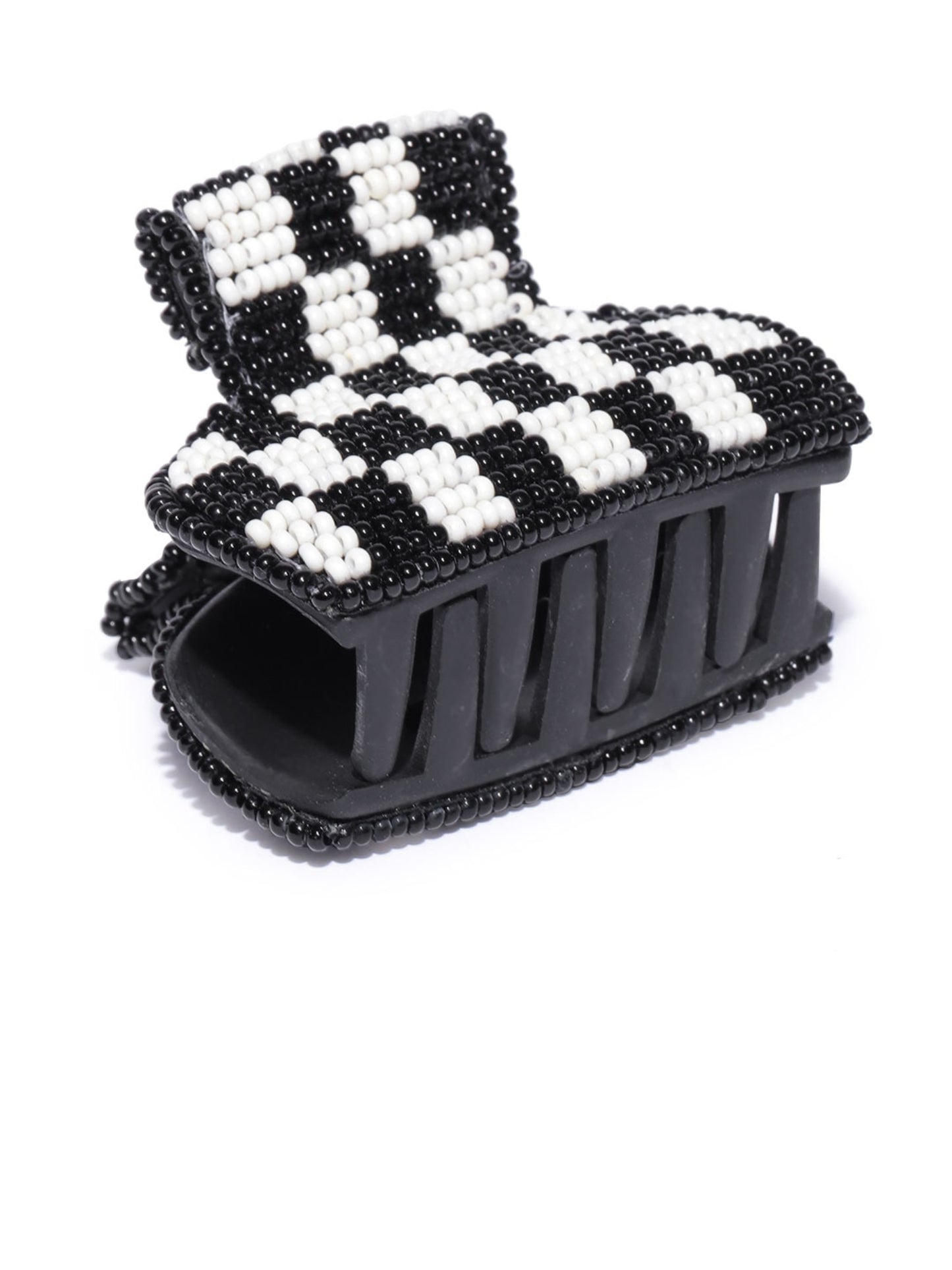 Blueberry Black and White bead embellished hair clutches