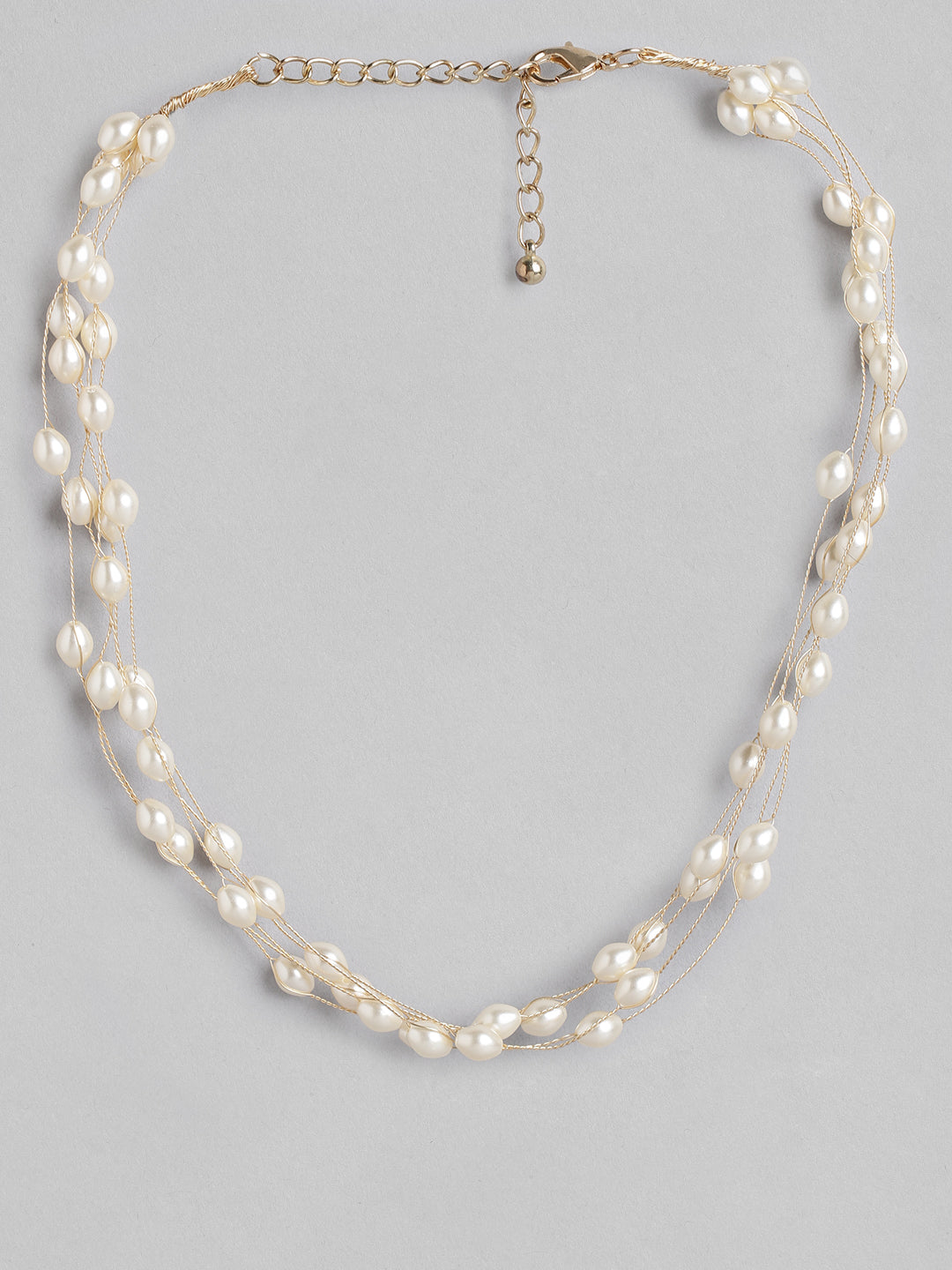 Blueberry gold plated pearl detailing necklace