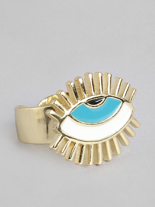 Blueberry Gold plated Evil Eye ring