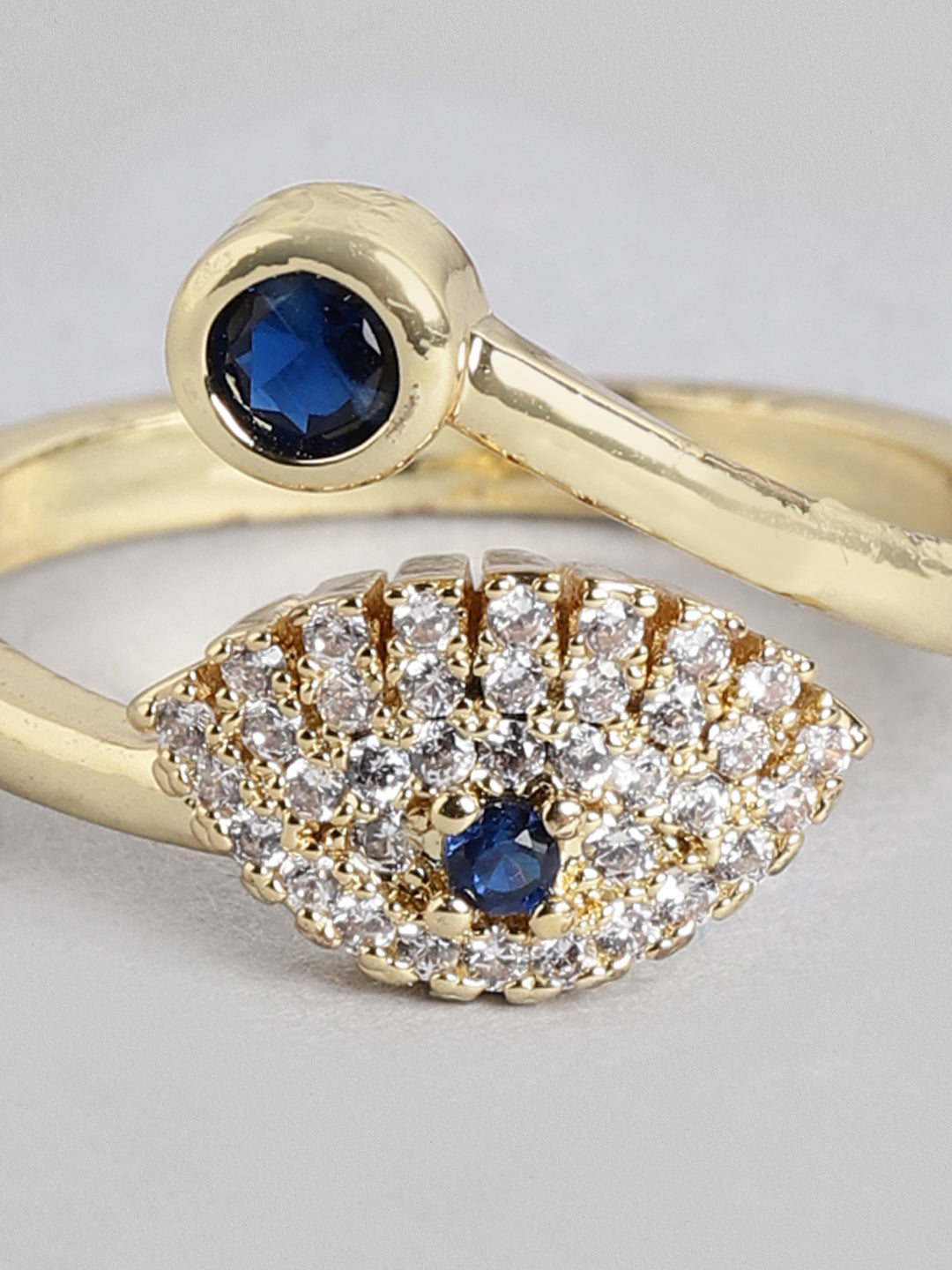 Blueberry Evil Eye gold plated ring