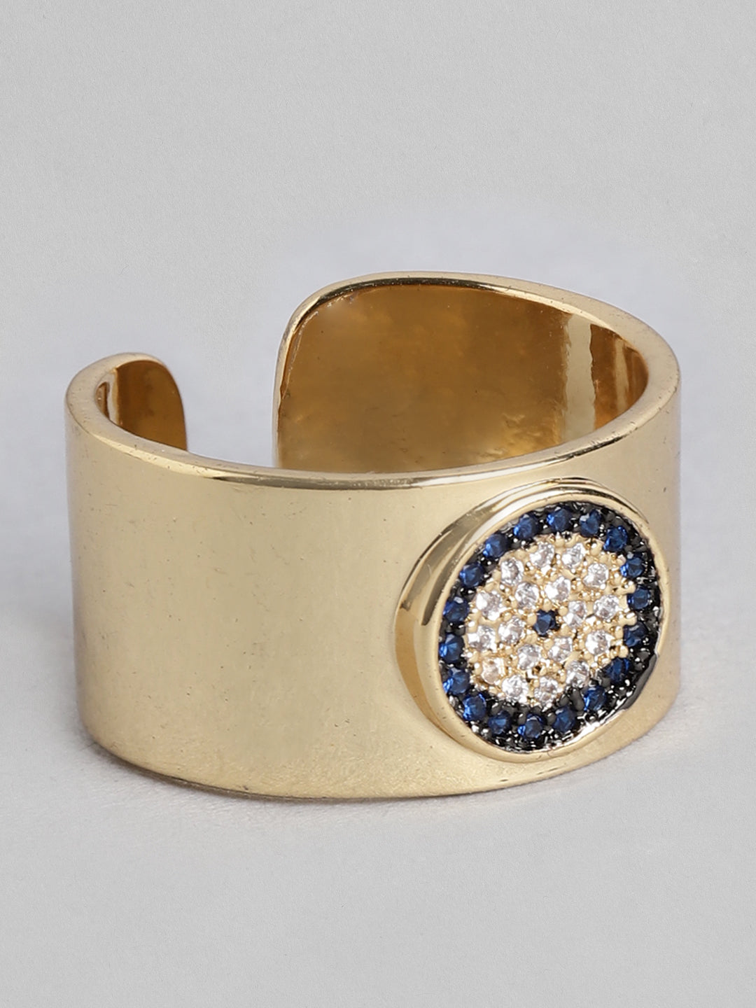 Blueberry Evil Eye gold plated ring