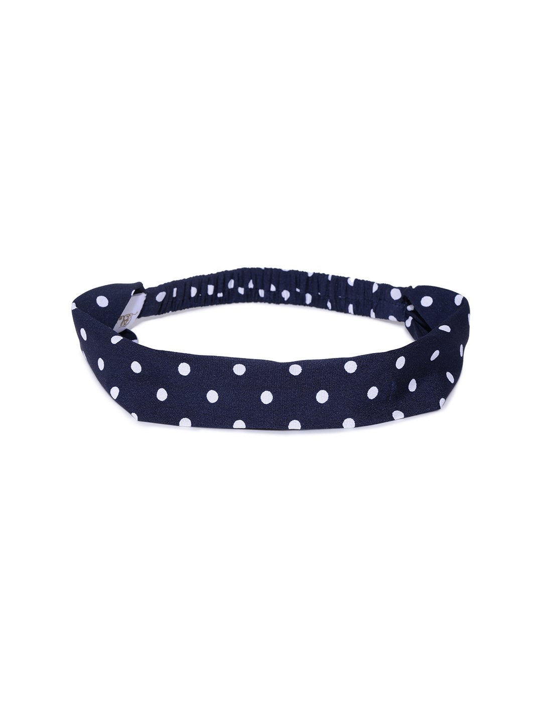 Blueberry navy blue polka dot hair band