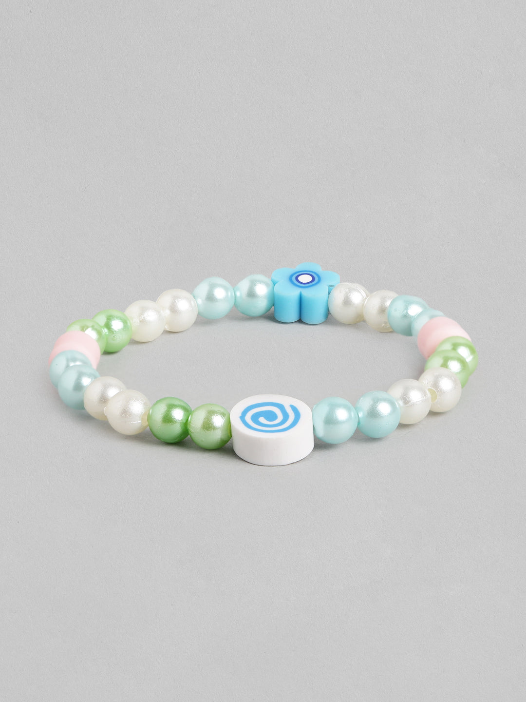 Blueberry KIDS peach and blue beaded UFO pendant necklace and