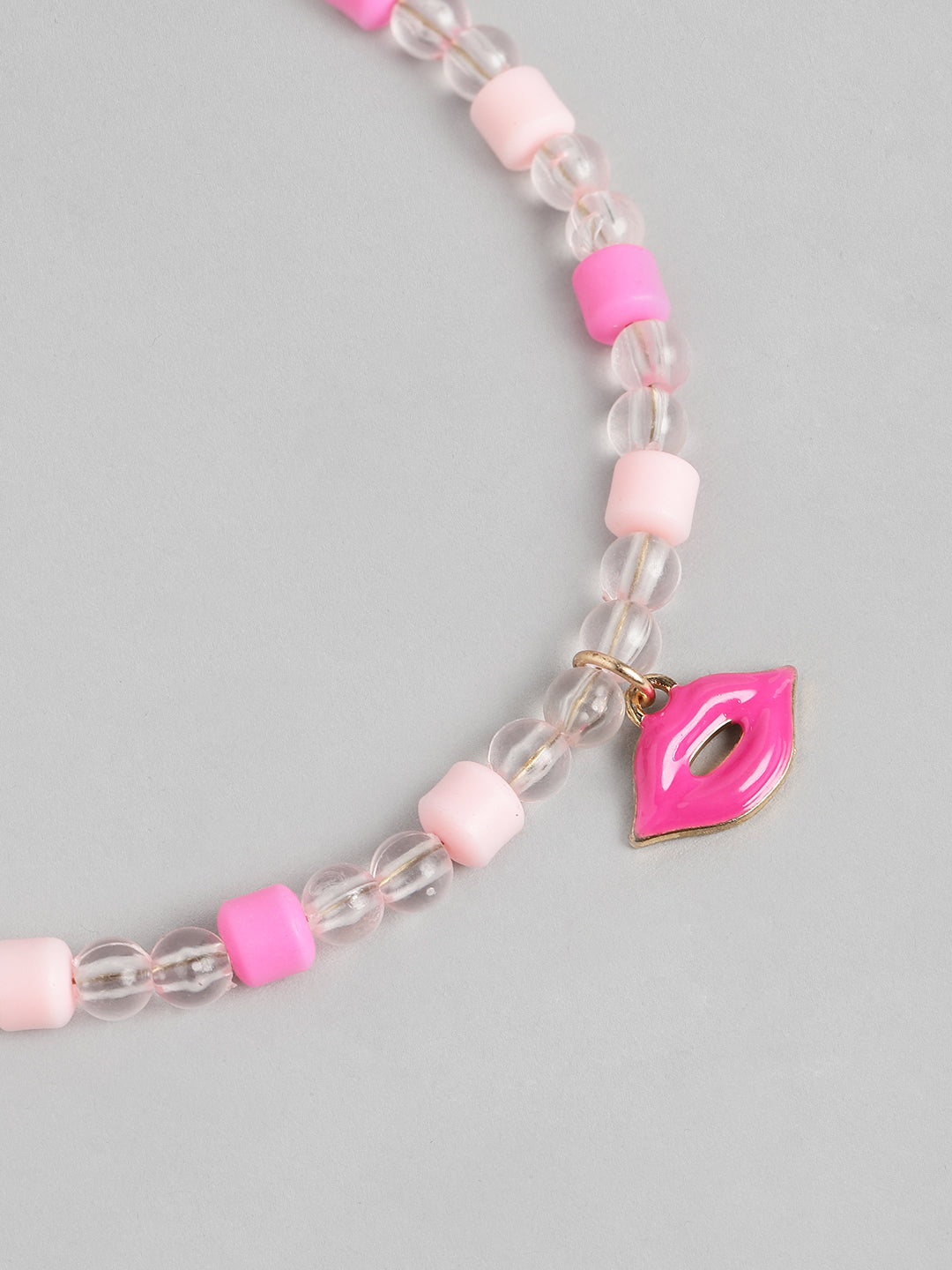 Blueberry KIDS Pink and peach beaded combo of necklace and bracelet