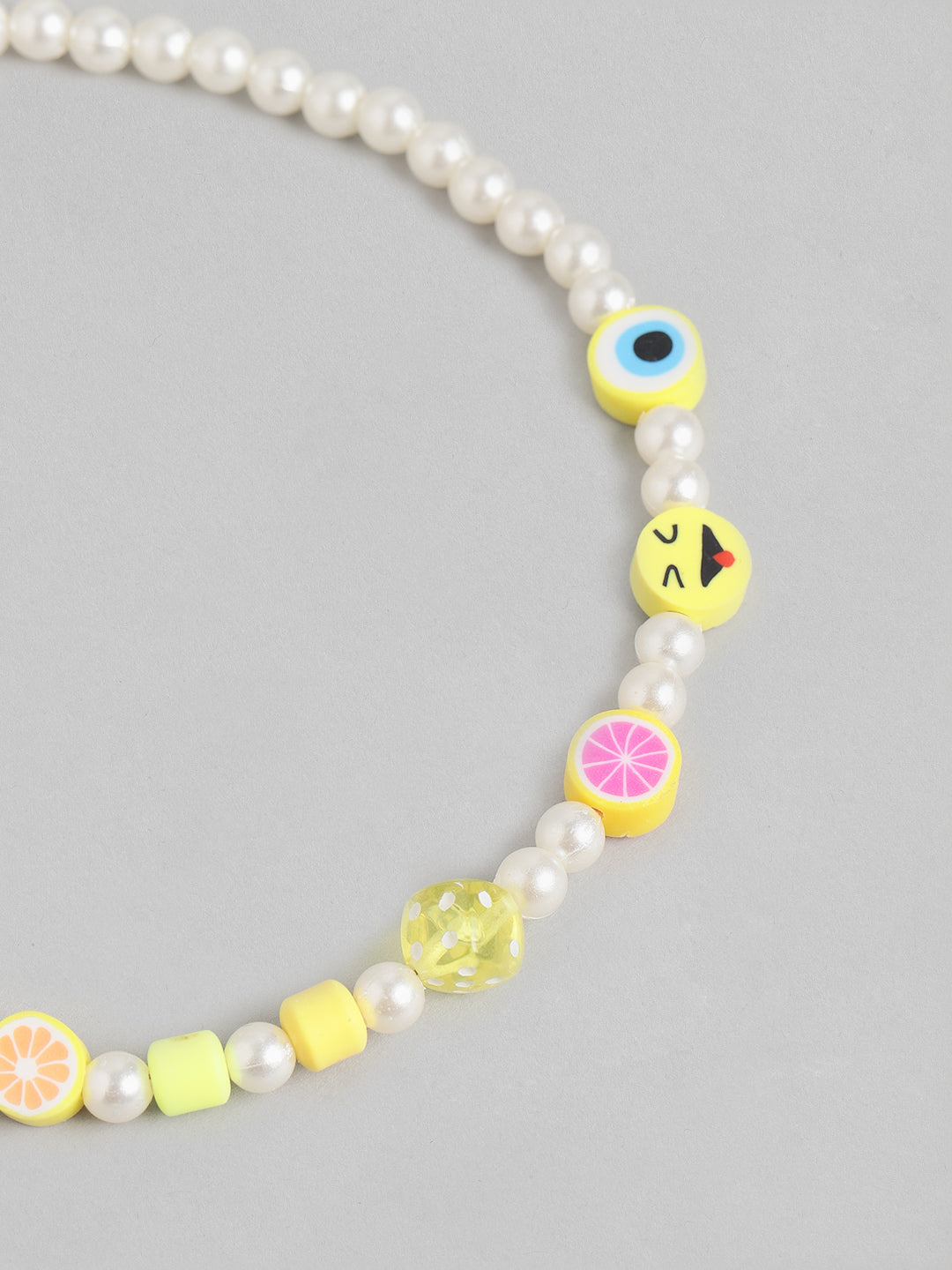 Men's Smiley Face Pearl Choker With Assorted Beads | Nialaya | Wolf & Badger