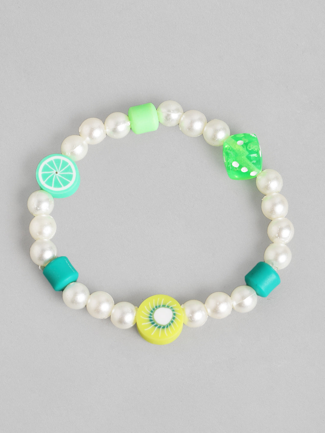 Blueberry KIDS green and pearl beaded necklace and bracelet combo