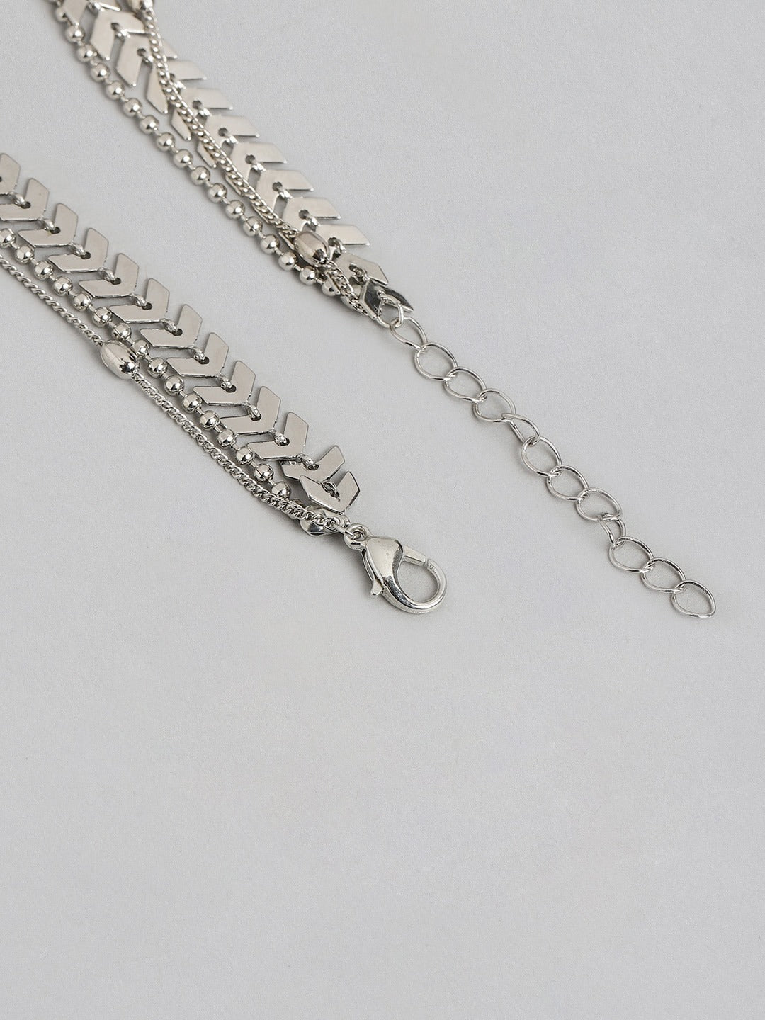 Blueberry silver plated layered chain necklace