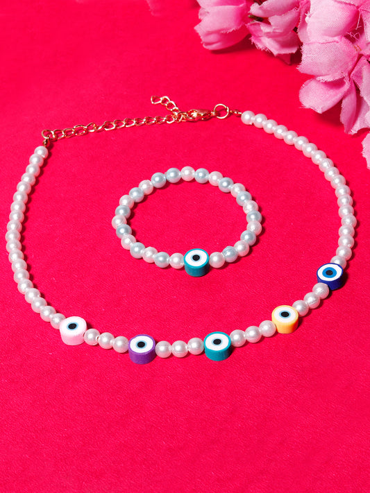 Blueberry KIDS pearl and beaded necklace and bracelet combo
