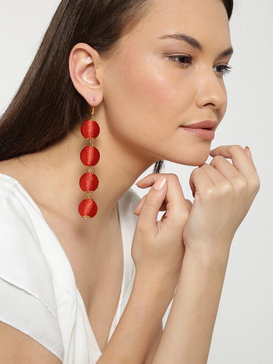 Blueberry red statement earrings