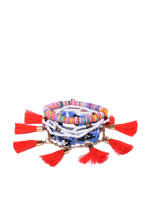 Blueberry Set of 7 Multicoloured Beaded Bracelet