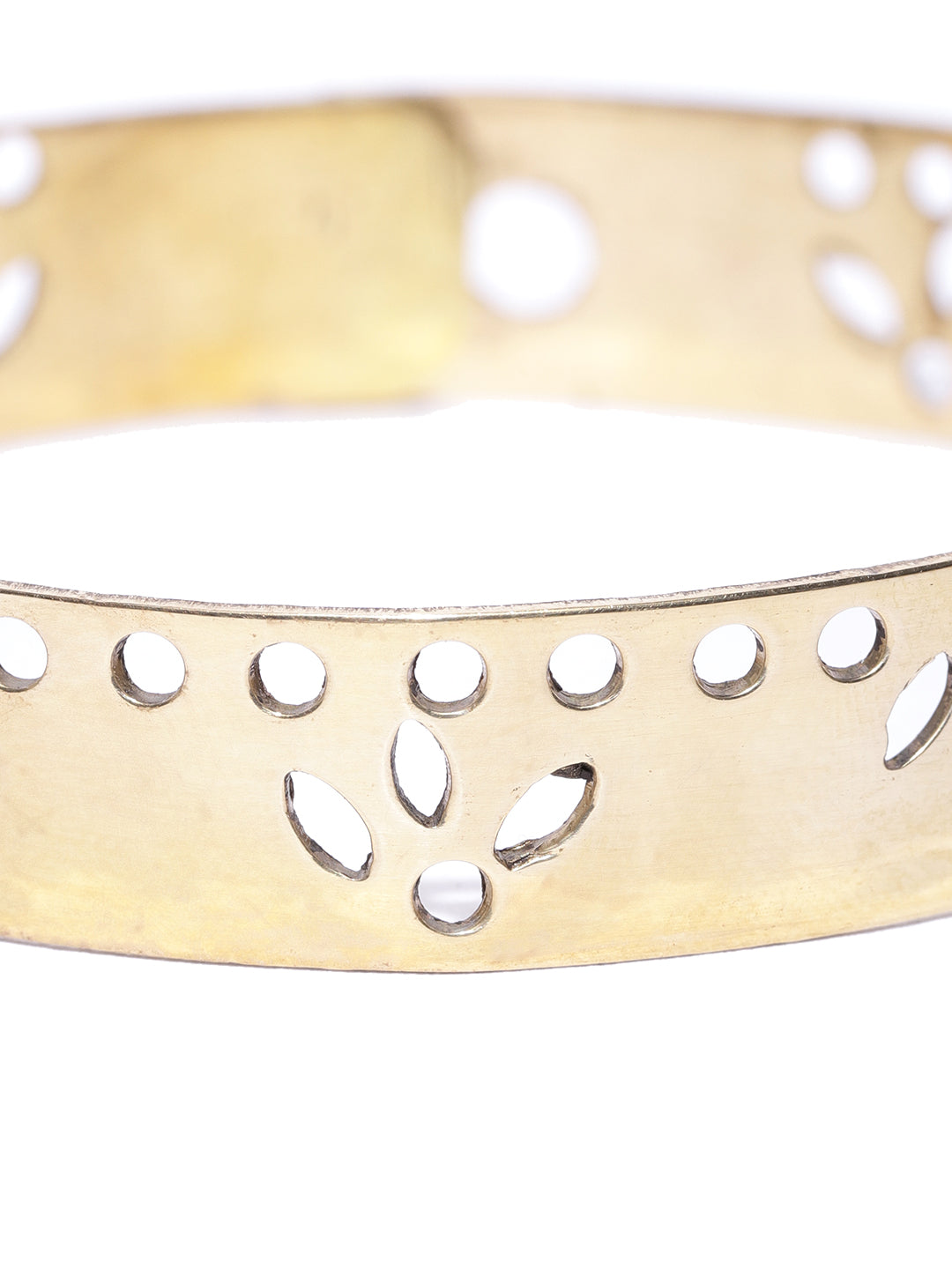 Blueberry gold plated cut off detailing cuff