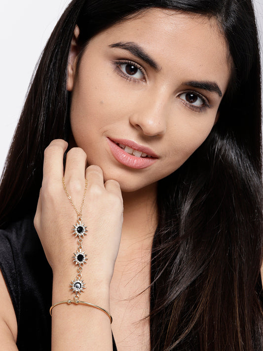 Blueberry set of 2 golden stone deatiling bracelets
