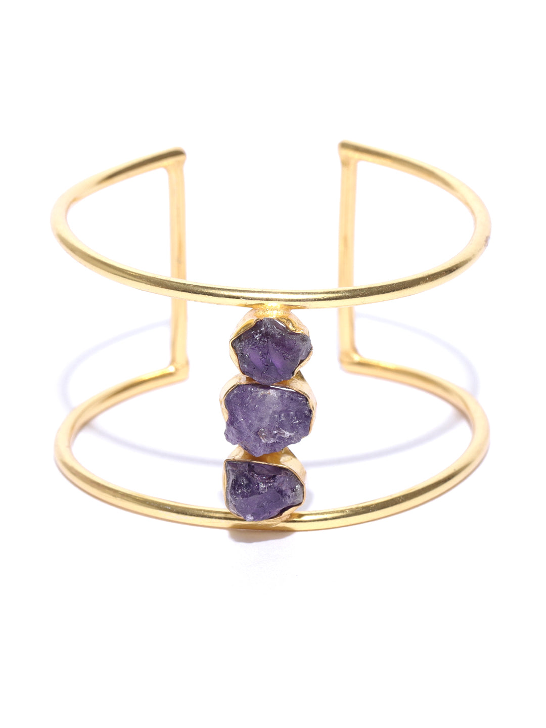 Blueberry gold plated agate stone detailing cuff
