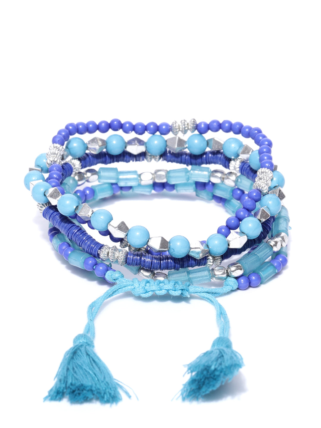 Blueberry set of 5 multi color beaded detailing bracelets