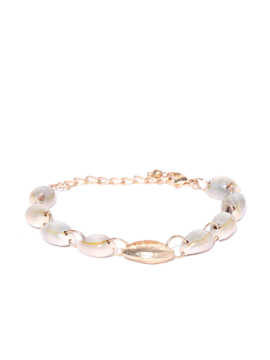 Blueberry golden and white shell bracelet