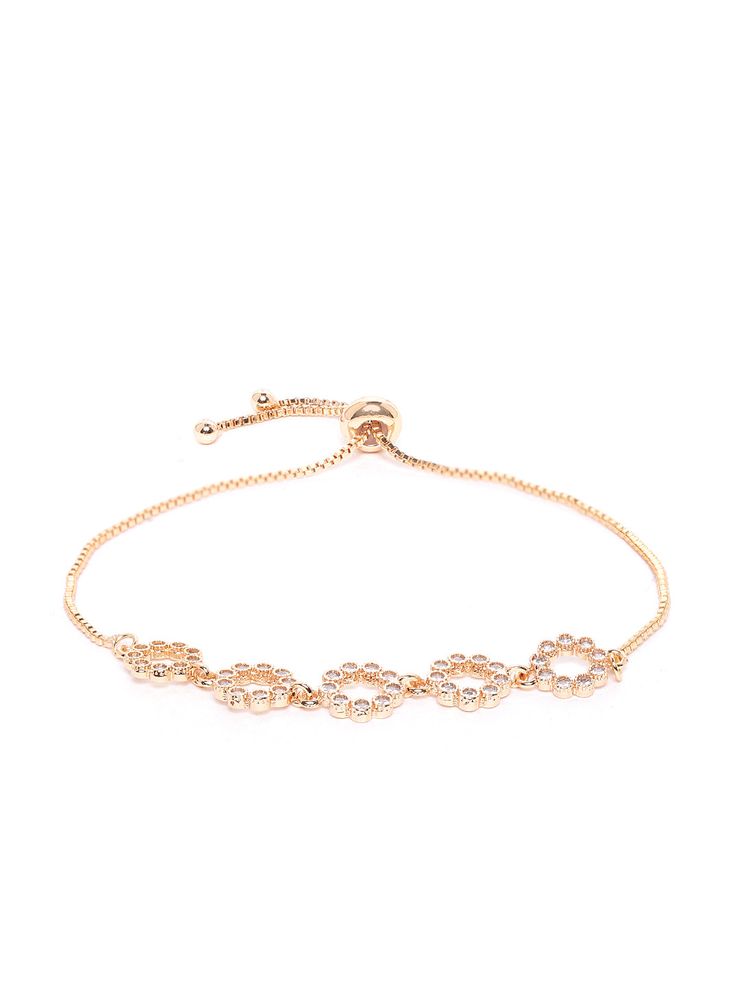 Blueberry gold plated stone embellished adjustable chain bracelet