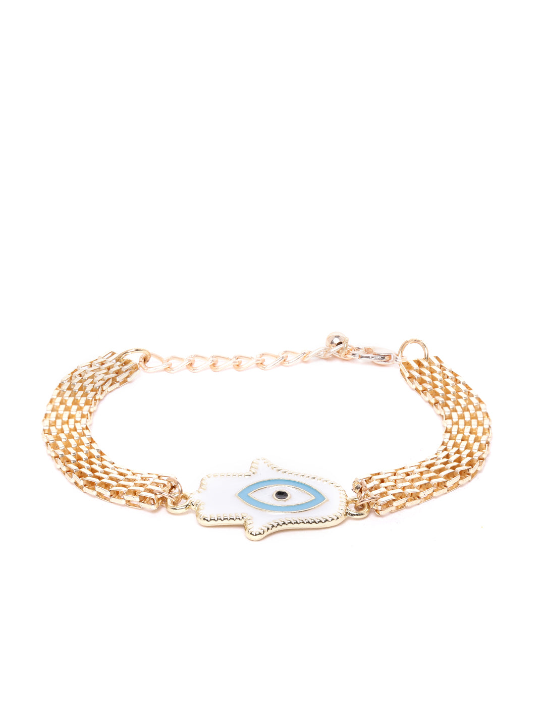 Blueberry Evil Eye gold plated chain bracelet