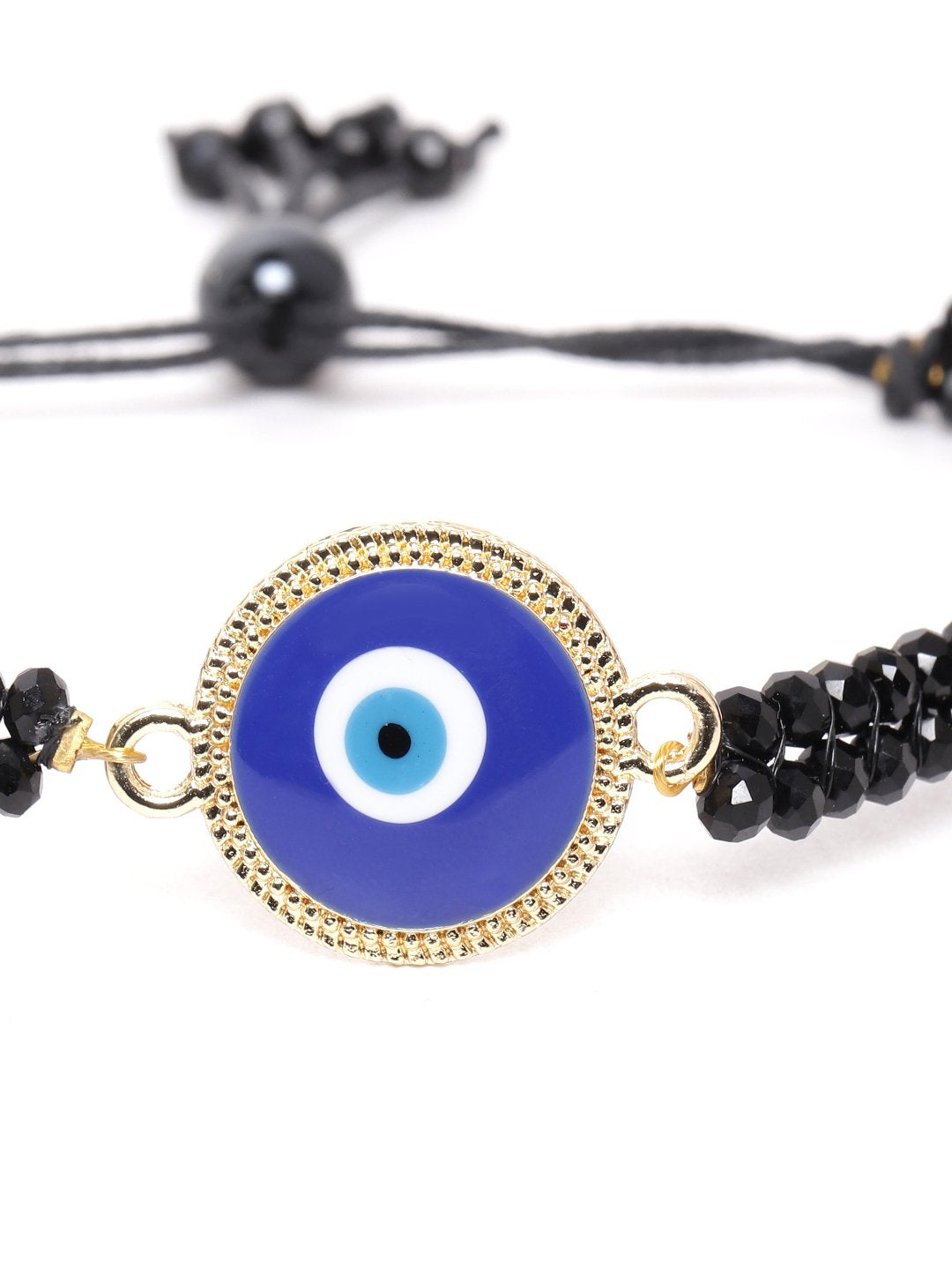 Blueberry black beaded Evil Eye bracelet