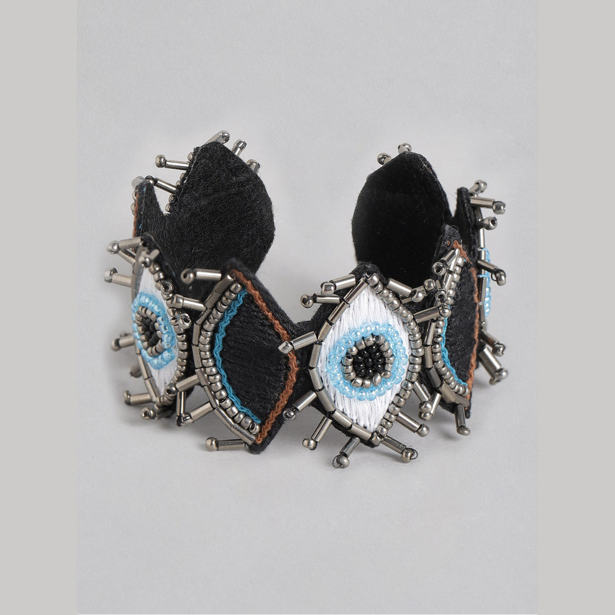 Blueberry Evil Eye detailing cuff bracelet Onesize / Black / Women