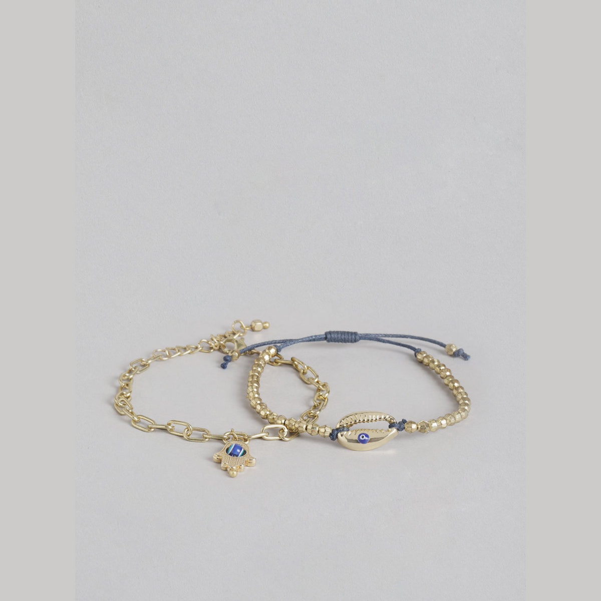 Blueberry set of 2 Eveil Eye gold plated chain bracelet Onesize / Gold / Women